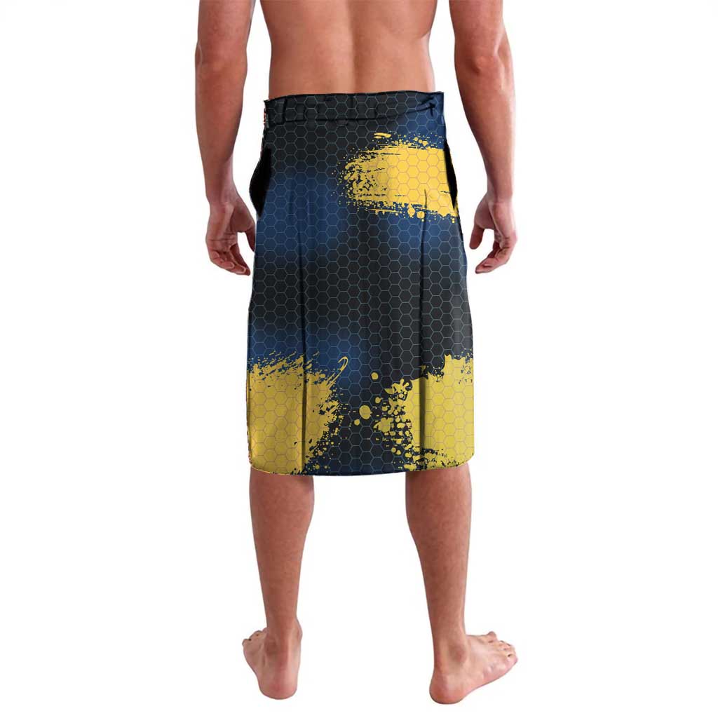 Custom Camo Redfish Lavalava with Colorful Fish Design, Yellow Splatter Pattern - Wonder Print Shop