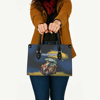 Custom Camo Redfish Leather Bag with Colorful Fish Design, Yellow Splatter Pattern - Wonder Print Shop