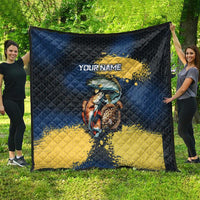 Custom Camo Redfish Quilt with Colorful Fish Design, Yellow Splatter Pattern - Wonder Print Shop