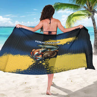 Custom Camo Redfish Sarong with Colorful Fish Design, Yellow Splatter Pattern - Wonder Print Shop