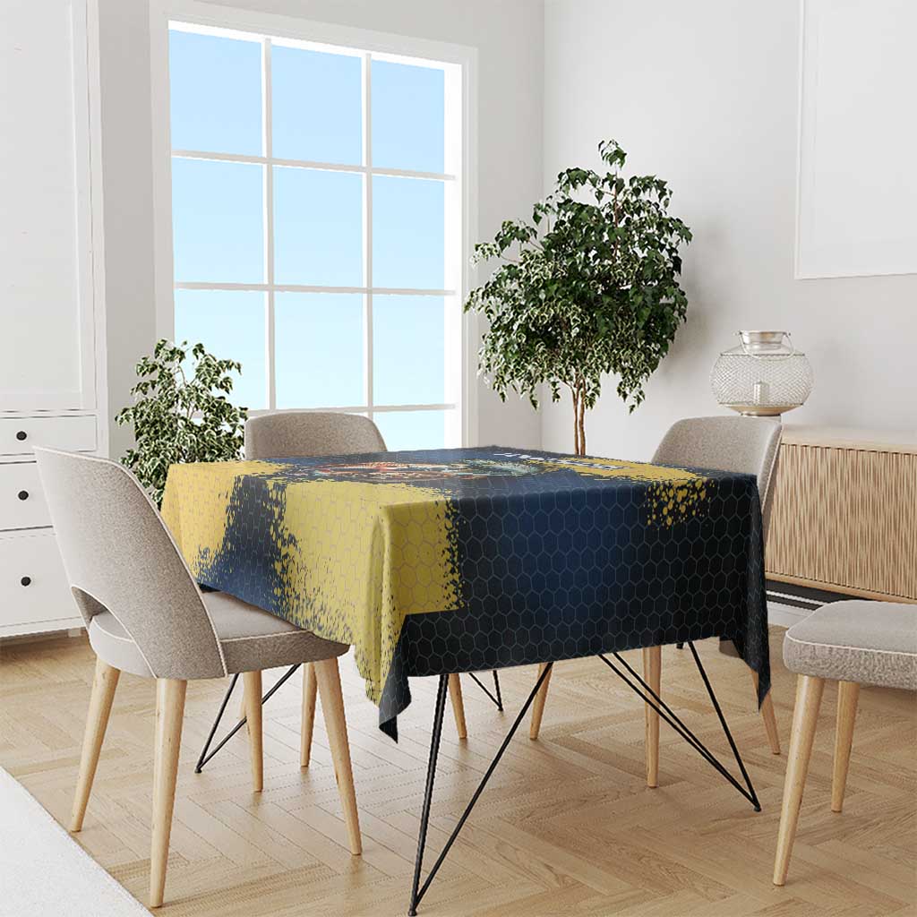 Custom Camo Redfish Tablecloth with Colorful Fish Design, Yellow Splatter Pattern - Wonder Print Shop