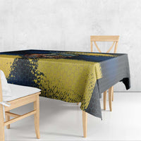 Custom Camo Redfish Tablecloth with Colorful Fish Design, Yellow Splatter Pattern - Wonder Print Shop
