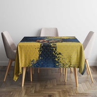 Custom Camo Redfish Tablecloth with Colorful Fish Design, Yellow Splatter Pattern - Wonder Print Shop