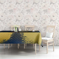 Custom Camo Redfish Tablecloth with Colorful Fish Design, Yellow Splatter Pattern - Wonder Print Shop