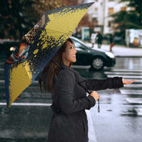 Custom Camo Redfish Umbrella with Colorful Fish Design, Yellow Splatter Pattern - Wonder Print Shop