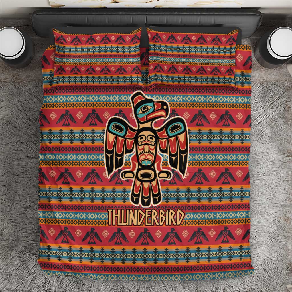 Thunderbird Totem Bedding Set Native American Geometric Tribal - Pacific Northwest Indigenous Art - Wonder Print Shop