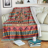 Thunderbird Totem Blanket Native American Geometric Tribal - Pacific Northwest Indigenous Art - Wonder Print Shop