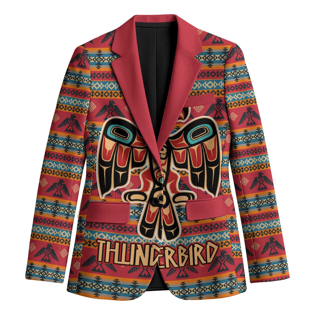 Thunderbird Totem Blazer Native American Geometric Tribal - Pacific Northwest Indigenous Art - Wonder Print Shop