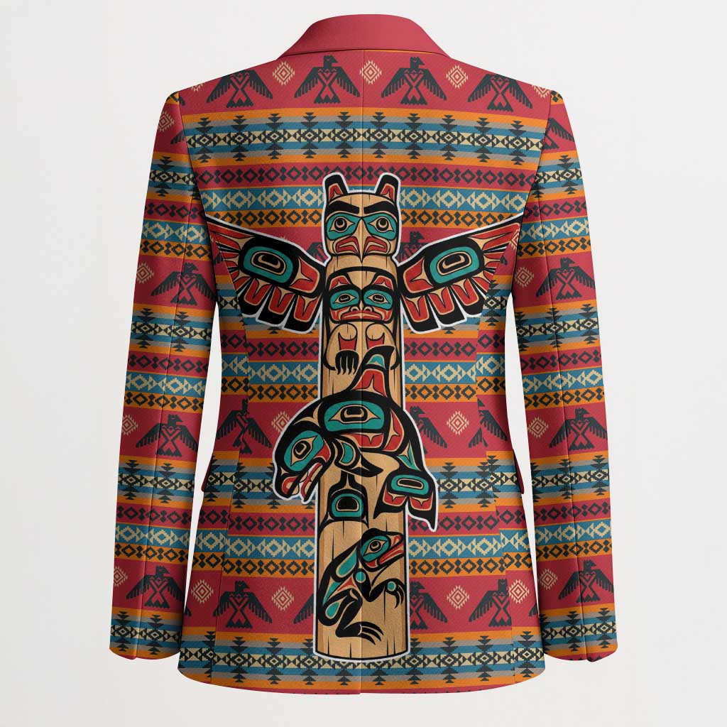 Thunderbird Totem Blazer Native American Geometric Tribal - Pacific Northwest Indigenous Art - Wonder Print Shop