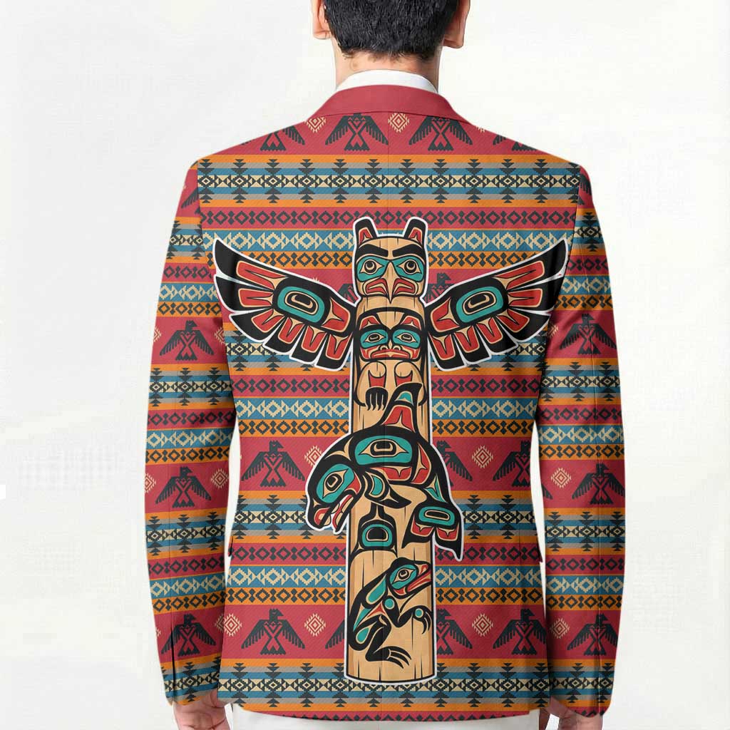 Thunderbird Totem Blazer Native American Geometric Tribal - Pacific Northwest Indigenous Art - Wonder Print Shop