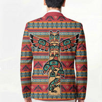 Thunderbird Totem Blazer Native American Geometric Tribal - Pacific Northwest Indigenous Art - Wonder Print Shop