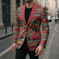 Thunderbird Totem Blazer Native American Geometric Tribal - Pacific Northwest Indigenous Art - Wonder Print Shop