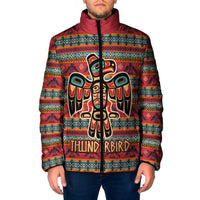 Thunderbird Totem Padded Jacket Native American Geometric Tribal - Pacific Northwest Indigenous Art - Wonder Print Shop