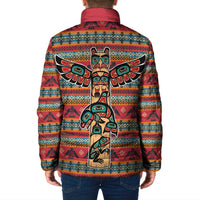 Thunderbird Totem Padded Jacket Native American Geometric Tribal - Pacific Northwest Indigenous Art - Wonder Print Shop