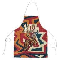 Native American Warrior Apron with Tribal Geometric Pattern Bold Sunset Mountain - Wonder Print Shop
