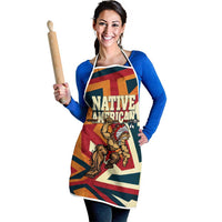 Native American Warrior Apron with Tribal Geometric Pattern Bold Sunset Mountain - Wonder Print Shop