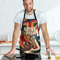 Native American Warrior Apron with Tribal Geometric Pattern Bold Sunset Mountain - Wonder Print Shop