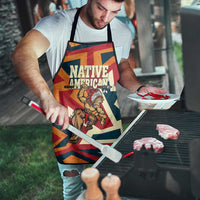 Native American Warrior Apron with Tribal Geometric Pattern Bold Sunset Mountain - Wonder Print Shop