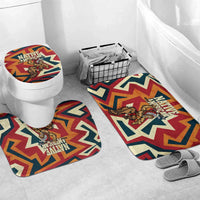Native American Warrior Bathroom Set with Tribal Geometric Pattern Bold Sunset Mountain - Wonder Print Shop