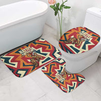 Native American Warrior Bathroom Set with Tribal Geometric Pattern Bold Sunset Mountain - Wonder Print Shop