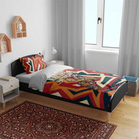 Native American Warrior Bedding Set with Tribal Geometric Pattern Bold Sunset Mountain - Wonder Print Shop