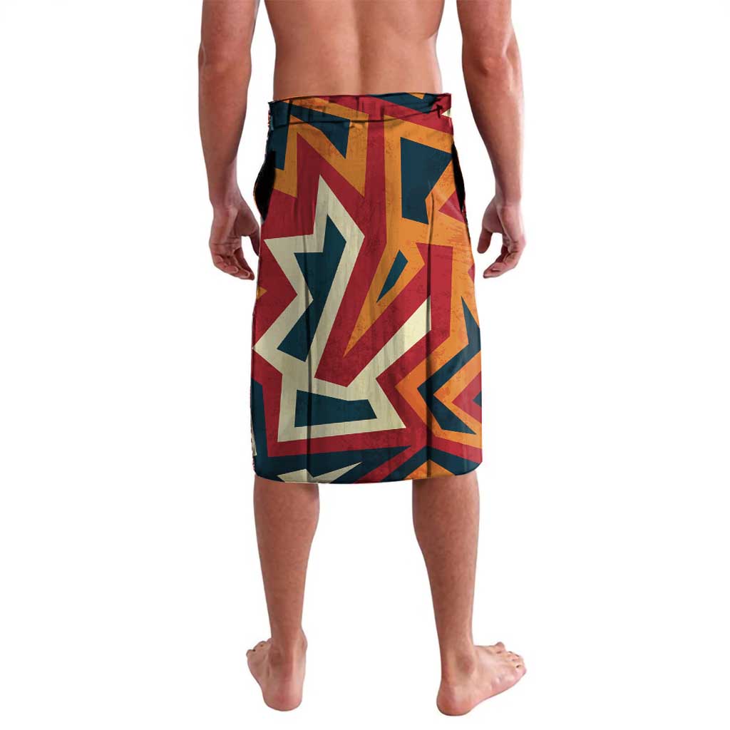 Native American Warrior Lavalava with Tribal Geometric Pattern Bold Sunset Mountain - Wonder Print Shop