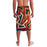 Native American Warrior Lavalava with Tribal Geometric Pattern Bold Sunset Mountain - Wonder Print Shop