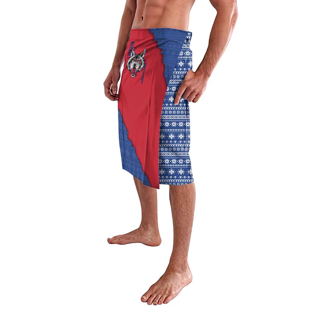 Serbia Lavalava with Balkan Gray Wolf, Claw Marks, and Flag Sleeve Design