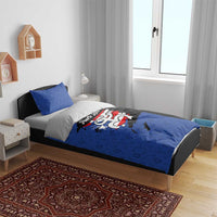 Puerto Rico Bedding Set with Coqui Frog Symbol and Distressed Flag Design