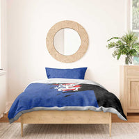 Puerto Rico Bedding Set with Coqui Frog Symbol and Distressed Flag Design