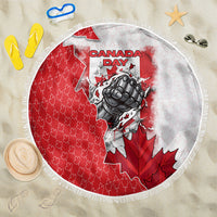 Canada Day Beach Blanket Patriotic Maple Leaf - Robotic Fist