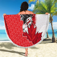 Canada Day Beach Blanket Patriotic Maple Leaf - Robotic Fist