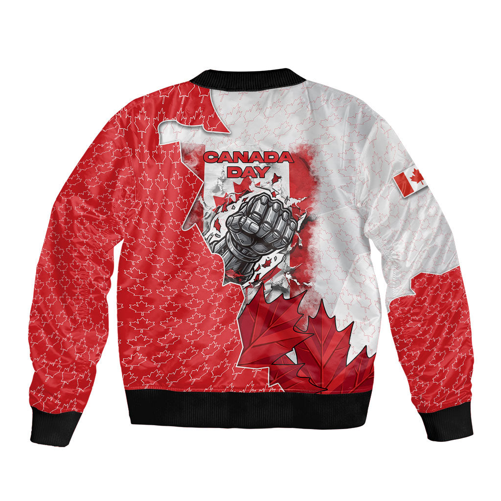 Canada Day Bomber Jacket Patriotic Maple Leaf - Robotic Fist