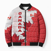 Canada Day Bomber Puffer Jacket Patriotic Maple Leaf - Robotic Fist