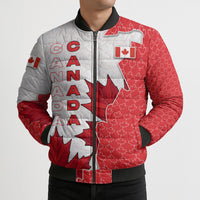 Canada Day Bomber Puffer Jacket Patriotic Maple Leaf - Robotic Fist