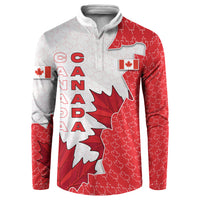 Canada Day Button Sweatshirt Patriotic Maple Leaf - Robotic Fist