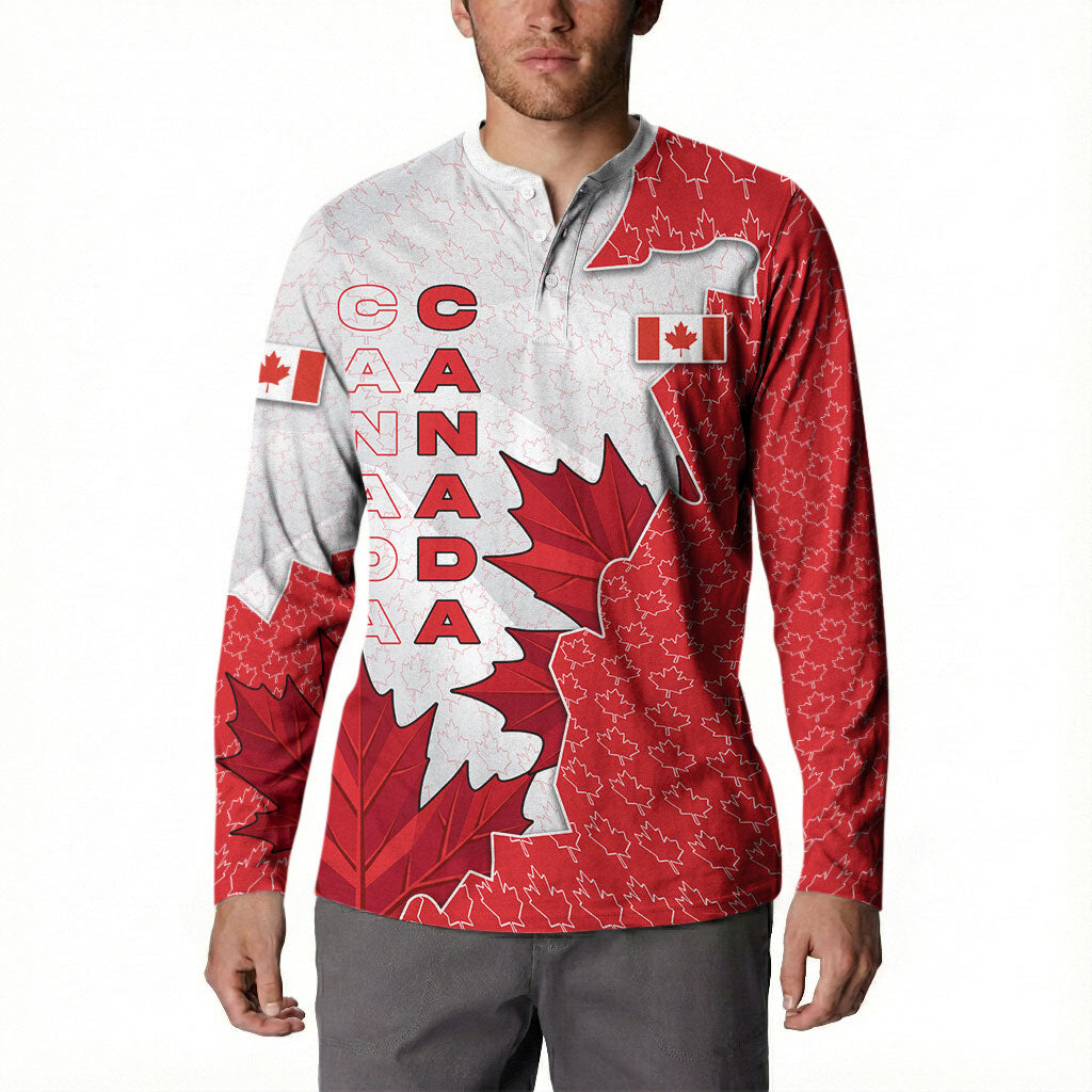 Canada Day Button Sweatshirt Patriotic Maple Leaf - Robotic Fist