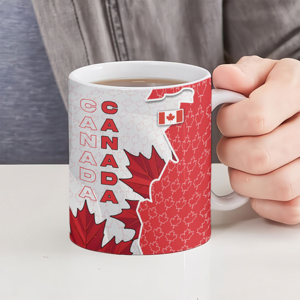 Canada Day Ceramic Mug Patriotic Maple Leaf - Robotic Fist