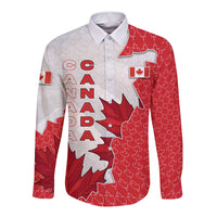 Canada Day Long Sleeve Button Shirt Patriotic Maple Leaf - Robotic Fist