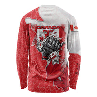 Canada Day Long Sleeve Shirt Patriotic Maple Leaf - Robotic Fist