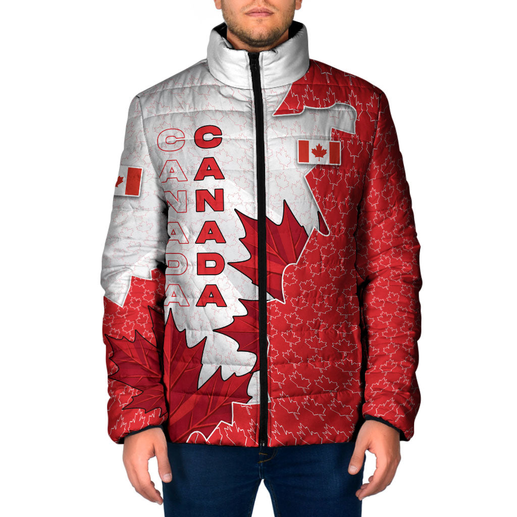 Canada Day Padded Jacket Patriotic Maple Leaf - Robotic Fist