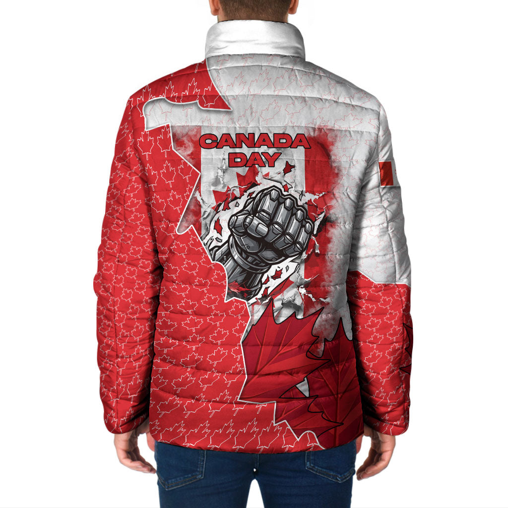 Canada Day Padded Jacket Patriotic Maple Leaf - Robotic Fist