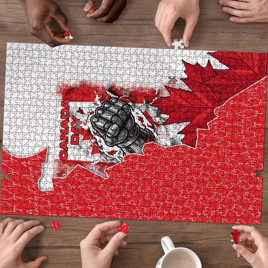 Canada Day Puzzle Patriotic Maple Leaf - Robotic Fist