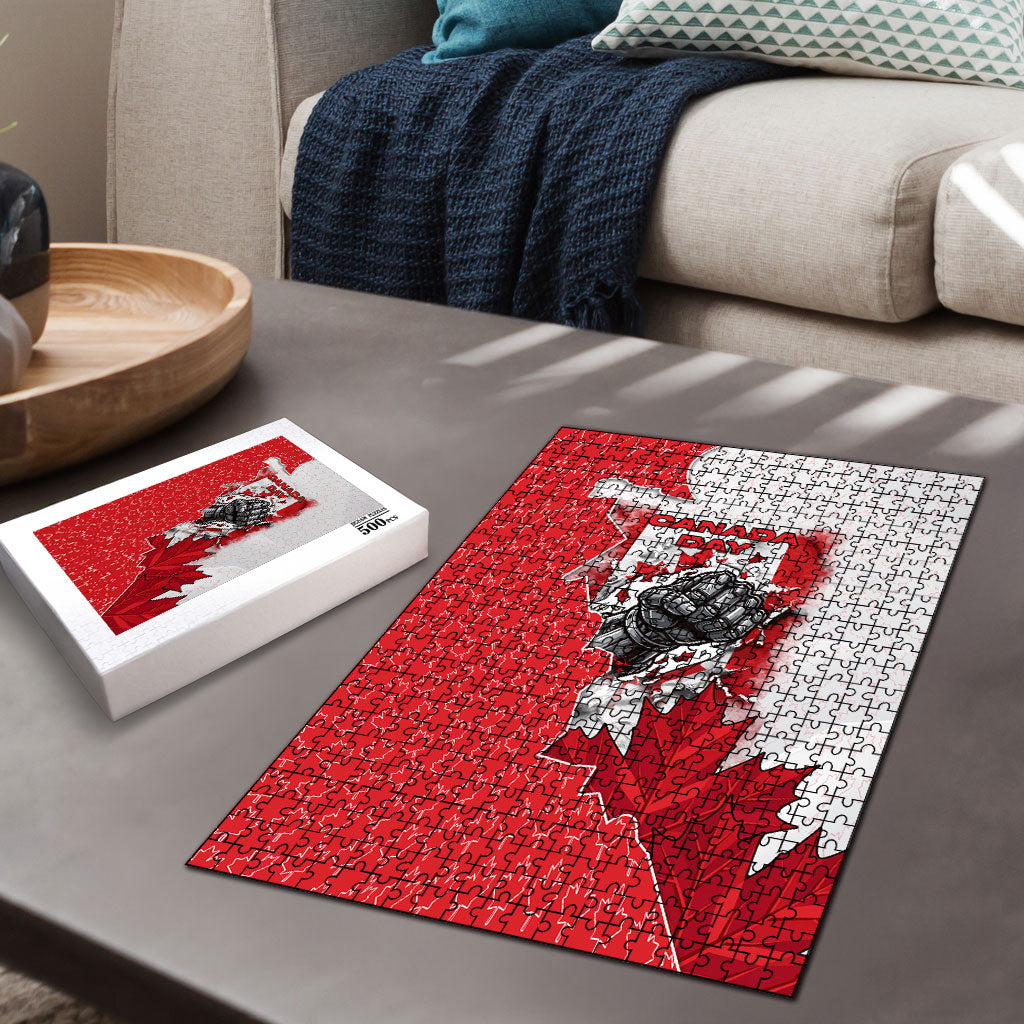 Canada Day Puzzle Patriotic Maple Leaf - Robotic Fist