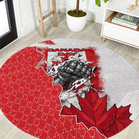 Canada Day Round Carpet Patriotic Maple Leaf - Robotic Fist