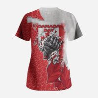 Canada Day Scrub Top Patriotic Maple Leaf - Robotic Fist