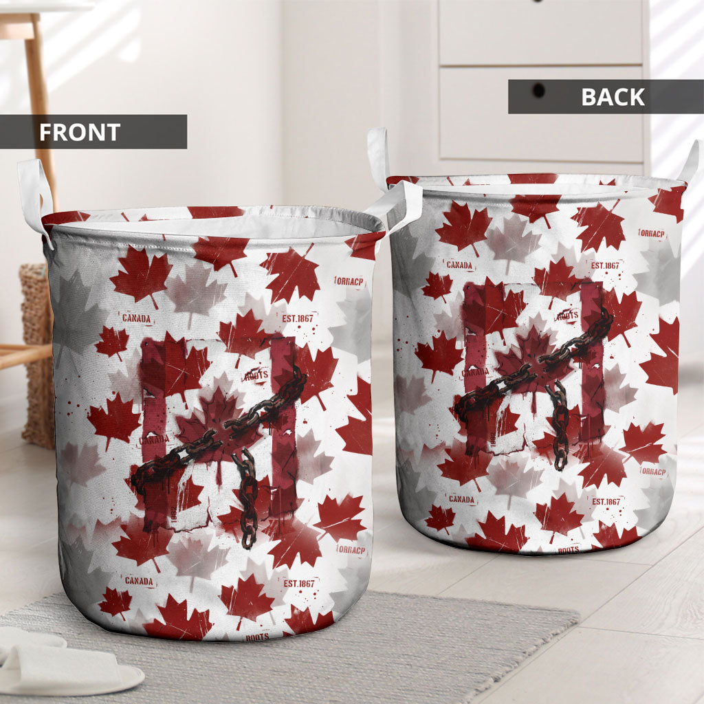 Canada Day Laundry Basket Constitutional Autonomy 1982 Vintage - Broken Chains Freedom