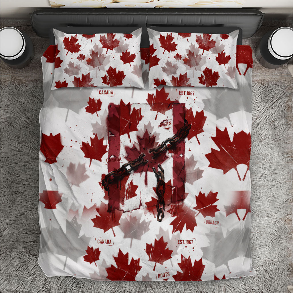 Canada Day Bedding Set Constitutional Autonomy 1982 Vintage - Broken Chains Freedom