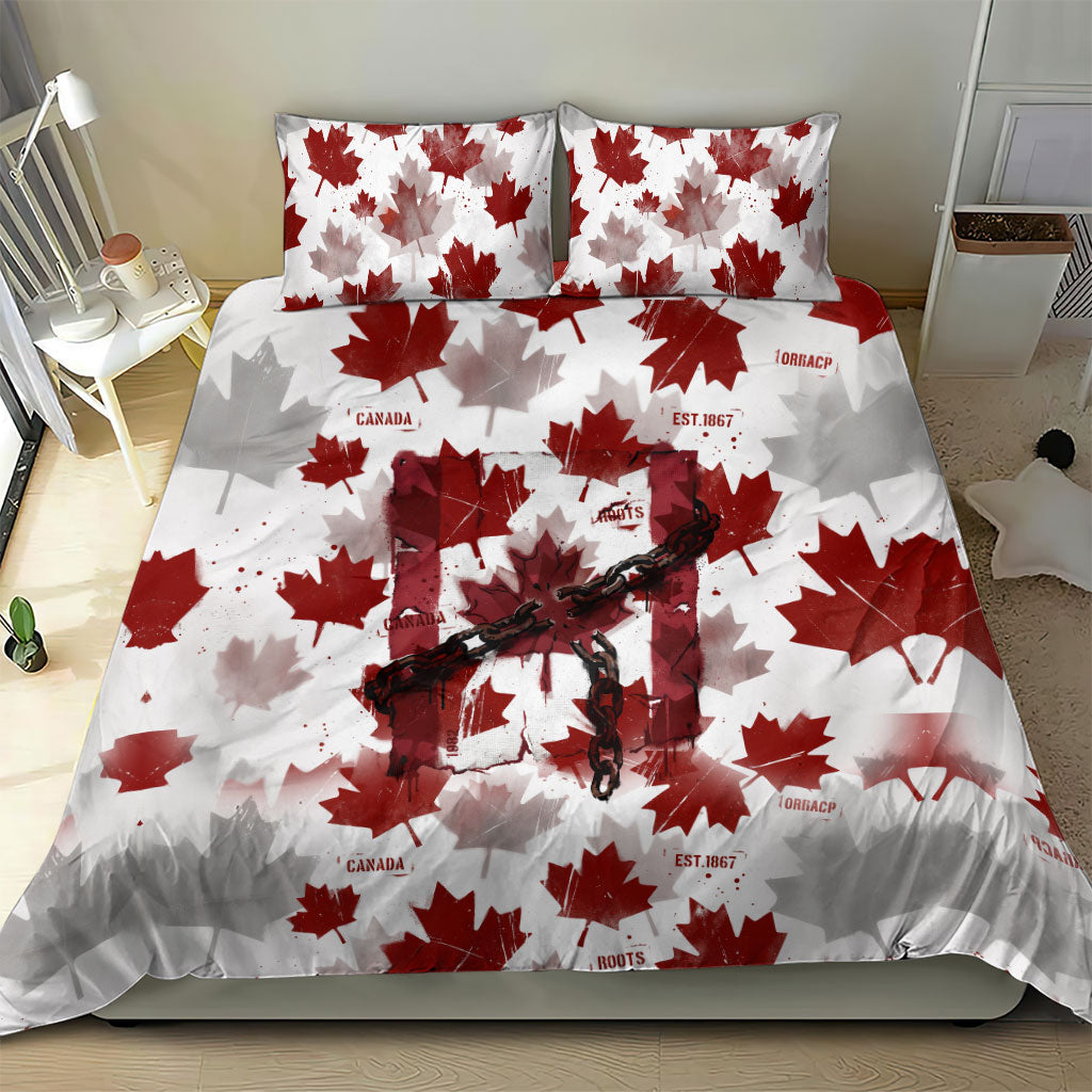 Canada Day Bedding Set Constitutional Autonomy 1982 Vintage - Broken Chains Freedom