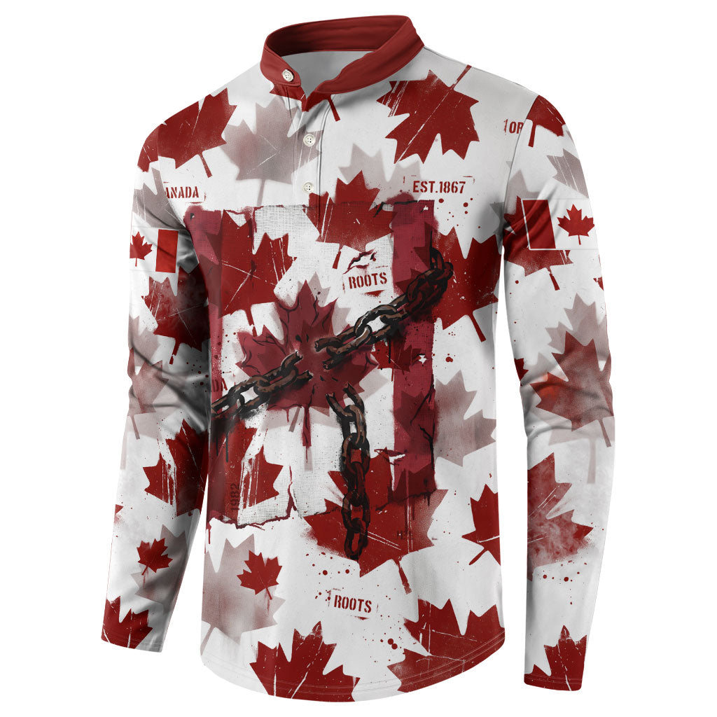 Canada Day Button Sweatshirt Constitutional Autonomy 1982 Vintage - Broken Chains Freedom